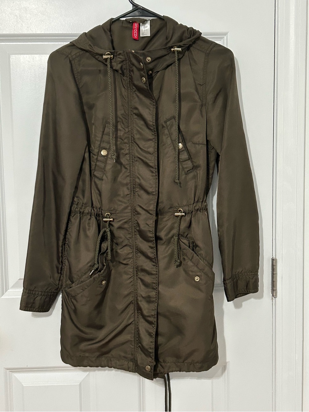H&M nylon jacket in olive green